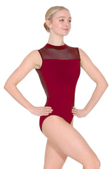 Georgia High Neck Sleeveless Leotard Wine