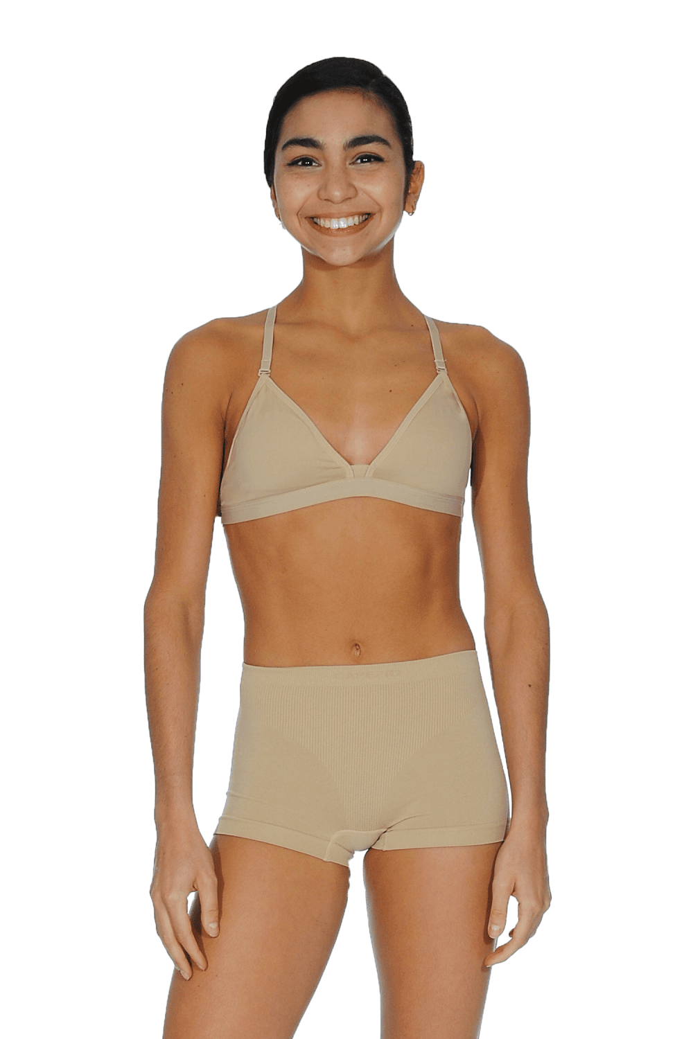 Capezio Deep Neck Clear Back Bra