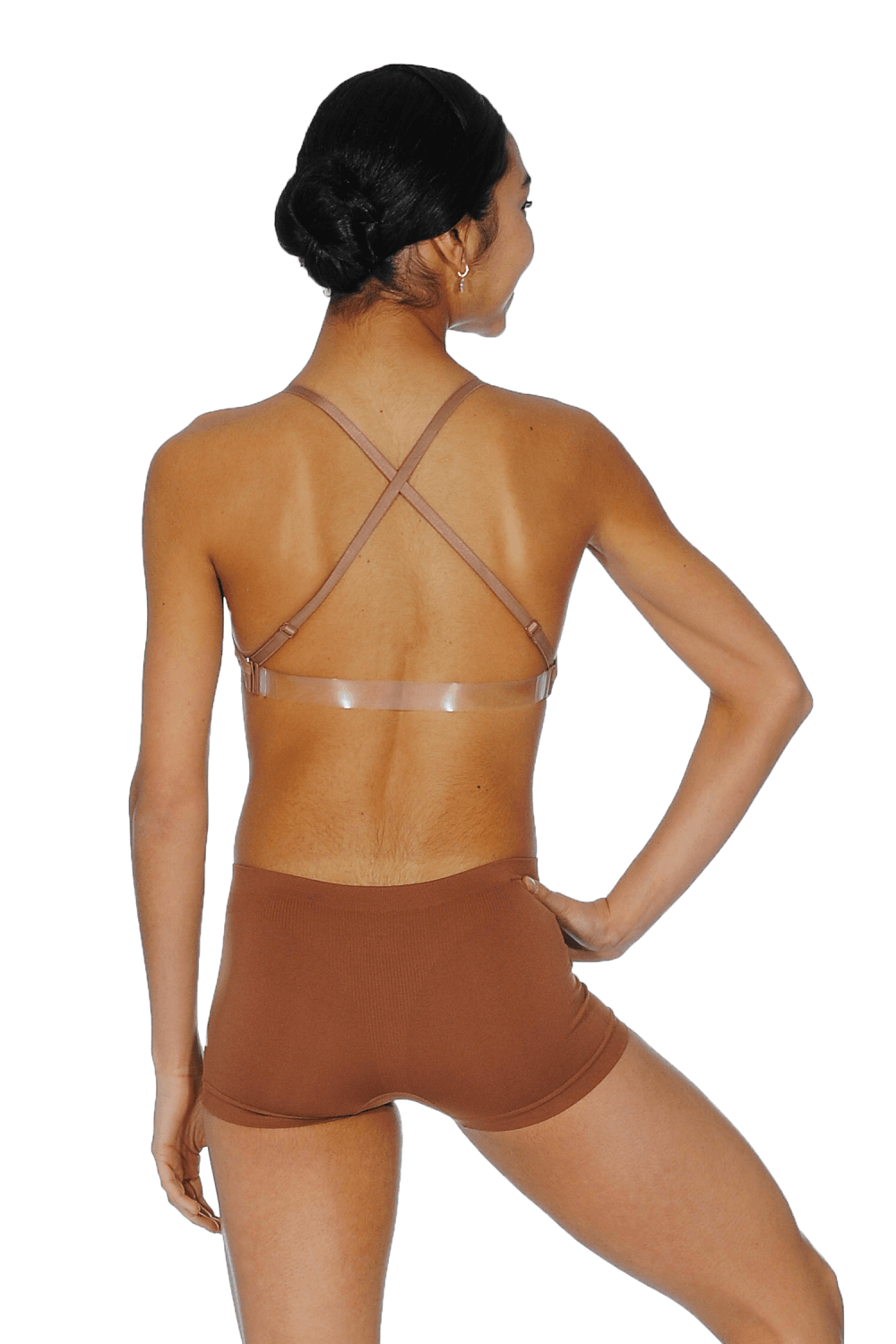 Capezio Deep Neck Clear Back Bra