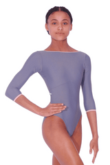 Imperfect Pointes Mersey Sustainable 3/4 Sleeved Grey Leotard