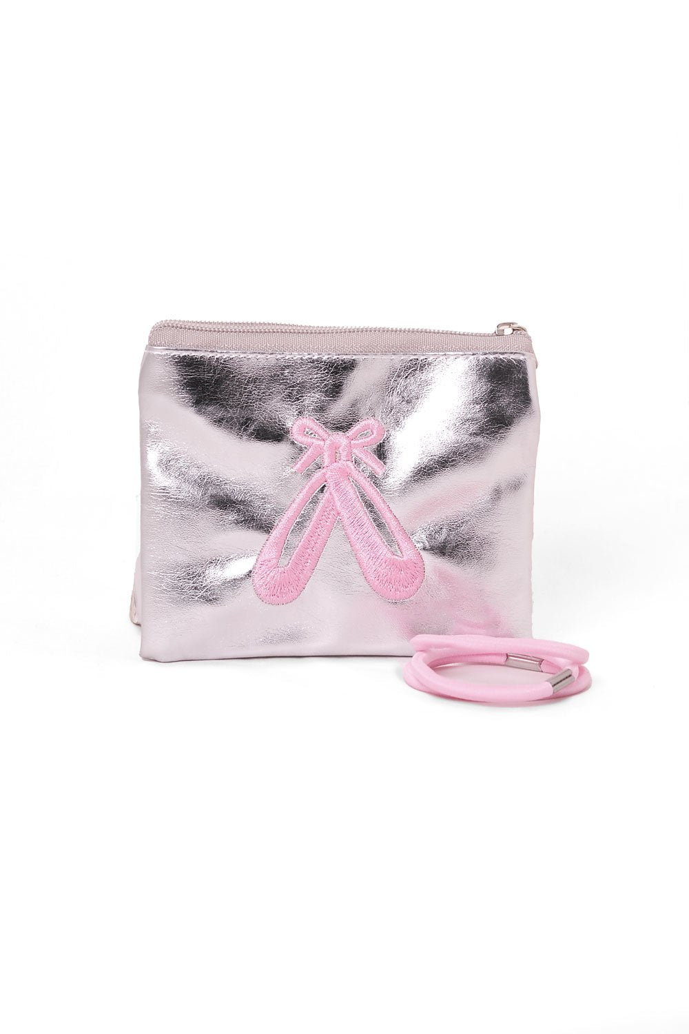 Molly & Rose Metallic Purse With Pink Elastics