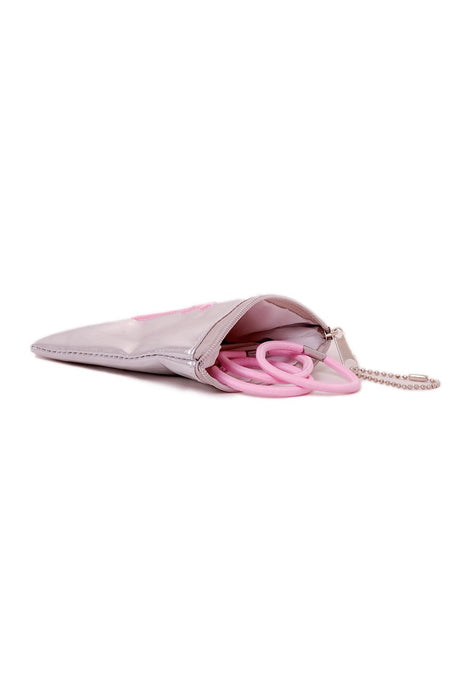 Molly & Rose Metallic Purse With Pink Elastics