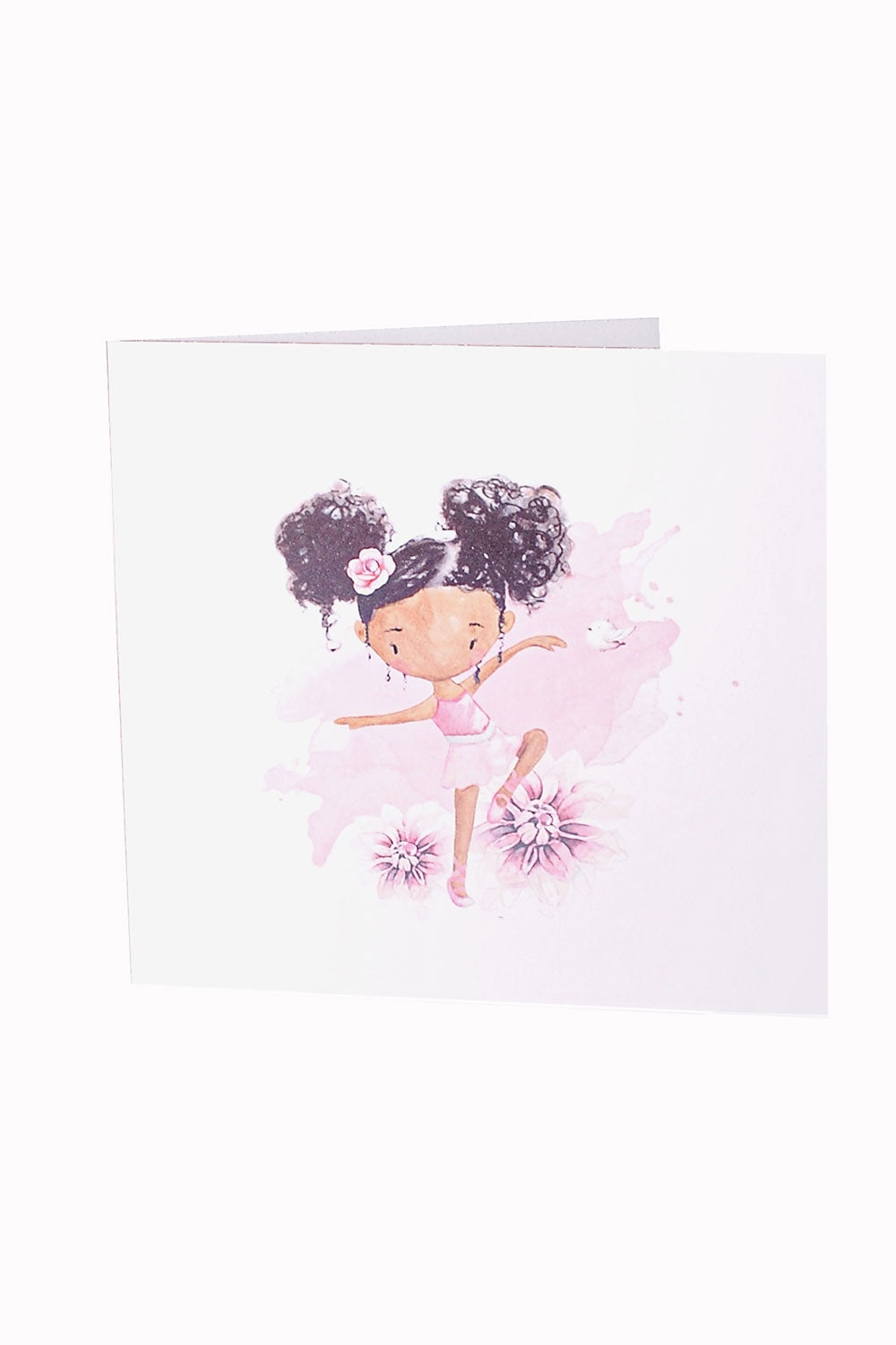 My Purple Rose Cute Ballerina Greetings Card