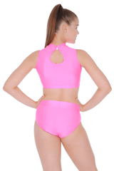 Roch Valley Nylon/Lycra High Neck Crop Top