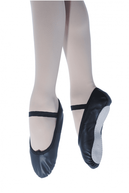 Ophelia Full Sole Leather Ballet Shoes (Black)